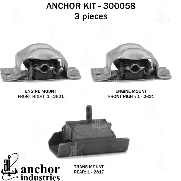 1996-2002 Chevrolet Express 3500 Engine Mount Kit (Anchor)