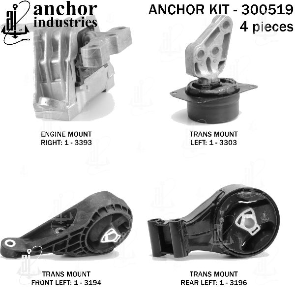 2017-2019 Chevrolet Impala Engine Mount Kit (Anchor)