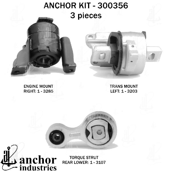 2006-2009 Mercury Milan Engine Mount Kit (Anchor)