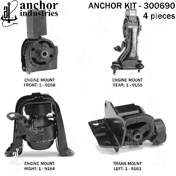 2003-2008 Pontiac Vibe Engine Mount Kit (Anchor)