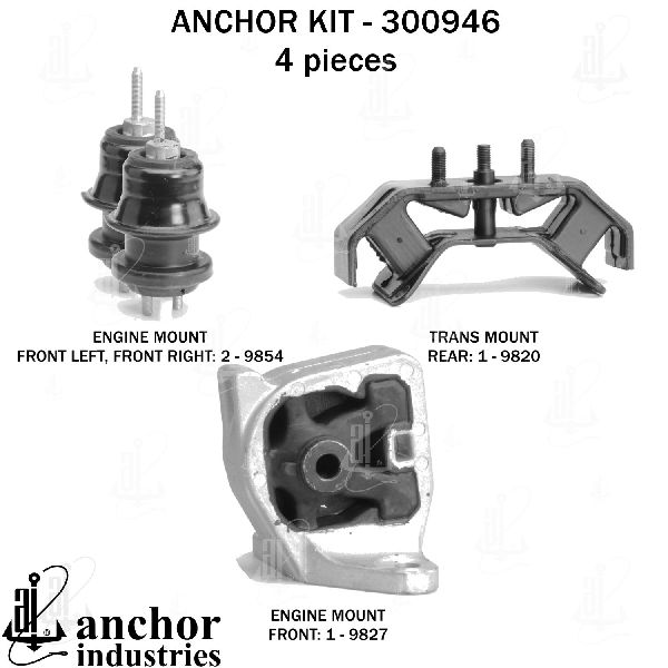 2014 Subaru Legacy Engine Mount Kit (Anchor)