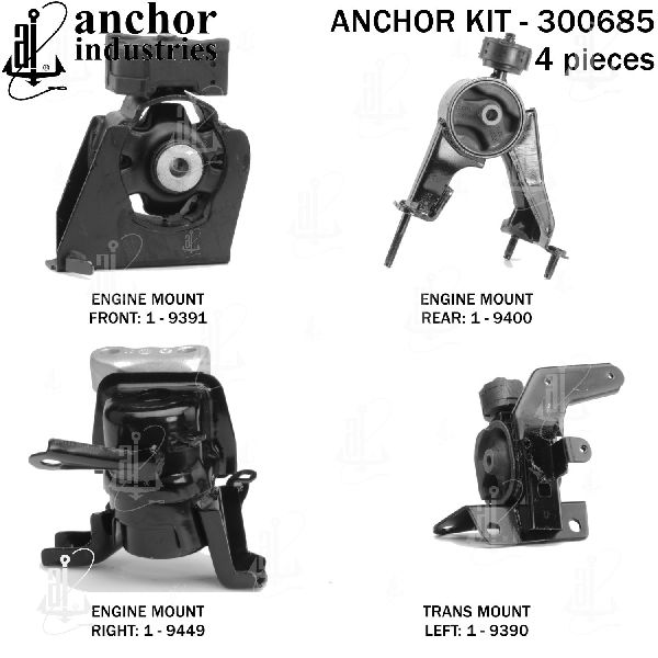 2009-2010 Pontiac Vibe Engine Mount Kit (Anchor)