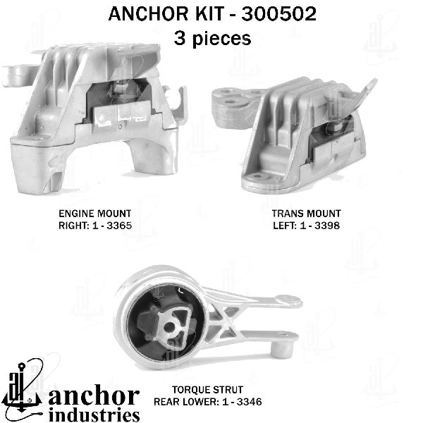 2014-2016 Cadillac ELR Engine Mount Kit (Anchor)