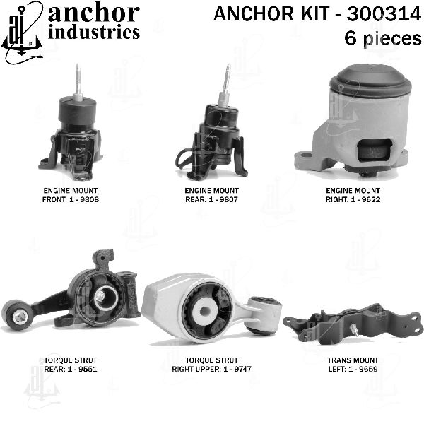 2018 Nissan Altima Engine Mount Kit (Anchor)