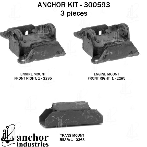 1968 Chevrolet Chevy II Engine Mount Kit (Anchor)