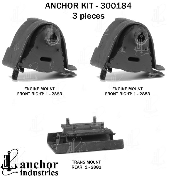 1997-2006 Jeep Wrangler Engine Mount Kit (Anchor)