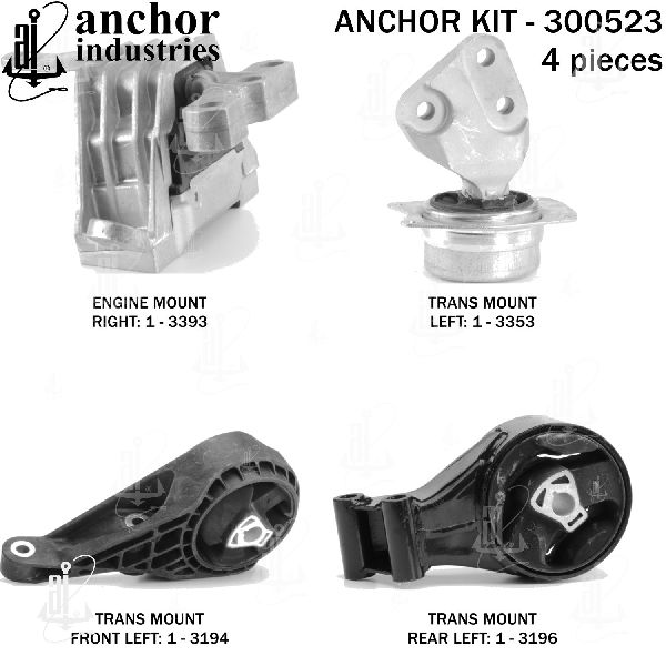 2013-2015 Chevrolet Malibu Engine Mount Kit (Anchor)