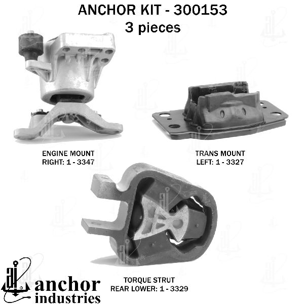 2013-2016 Lincoln MKZ Engine Mount Kit (Anchor)