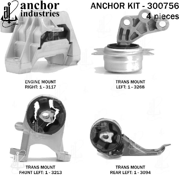 2008-2010 Pontiac G6 Engine Mount Kit (Anchor)