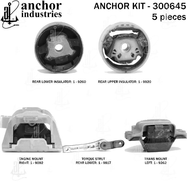 2009-2017 Volkswagen CC Engine Mount Kit (Anchor)