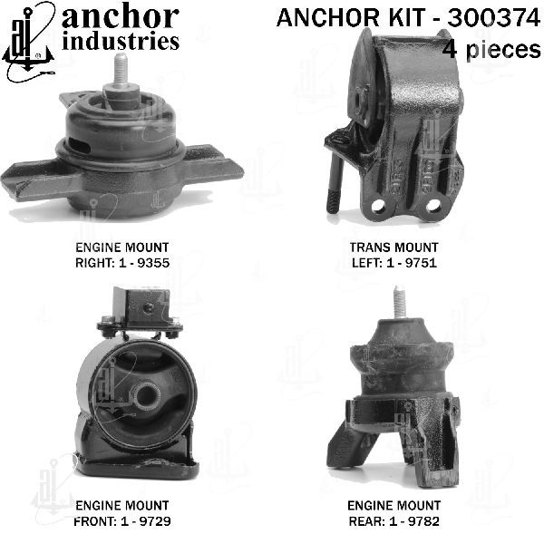2011-2013 Kia Sorento Engine Mount Kit (Anchor)
