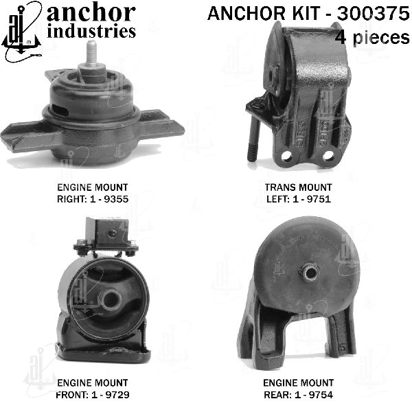 2011-2013 Kia Sorento Engine Mount Kit (Anchor)