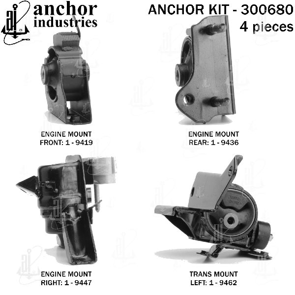 2009-2010 Pontiac Vibe Engine Mount Kit (Anchor)