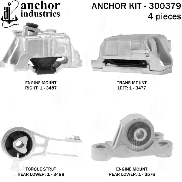 2018 Fiat 500X Engine Mount Kit (Anchor)