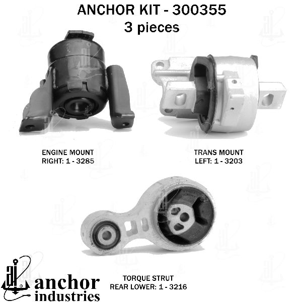2010-2011 Mercury Milan Engine Mount Kit (Anchor)