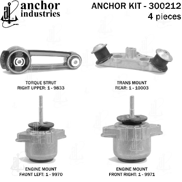 2011-2016 Porsche Panamera Engine Mount Kit (Anchor)