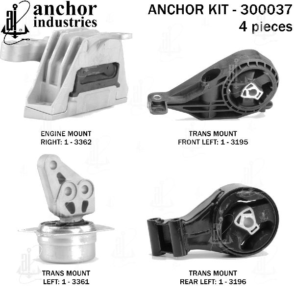 2010-2016 Cadillac SRX Engine Mount Kit (Anchor)