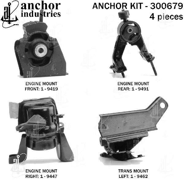 2009-2010 Pontiac Vibe Engine Mount Kit (Anchor)