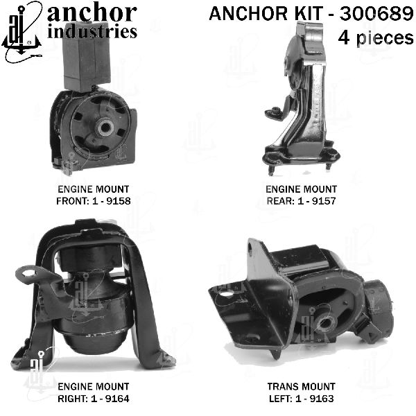 2003-2008 Pontiac Vibe Engine Mount Kit (Anchor)