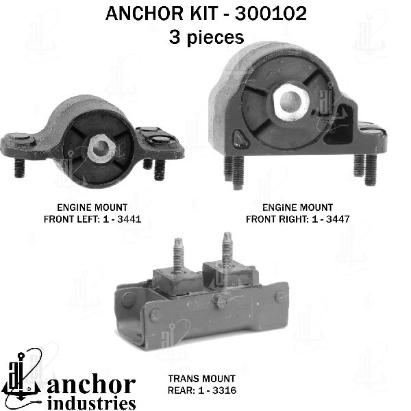 2008-2016 Ford F-550 Super Duty Engine Mount Kit (Anchor)