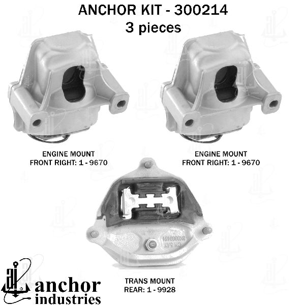 2013-2016 Audi A4 Engine Mount Kit (Anchor)