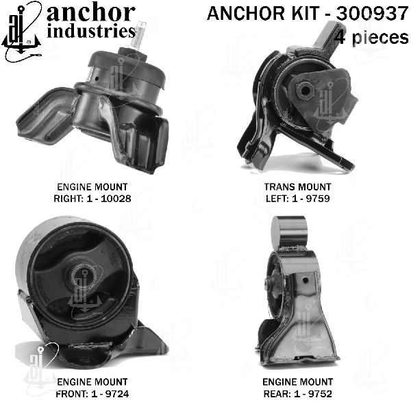 2011-2014 Hyundai Sonata Engine Mount Kit (Anchor)