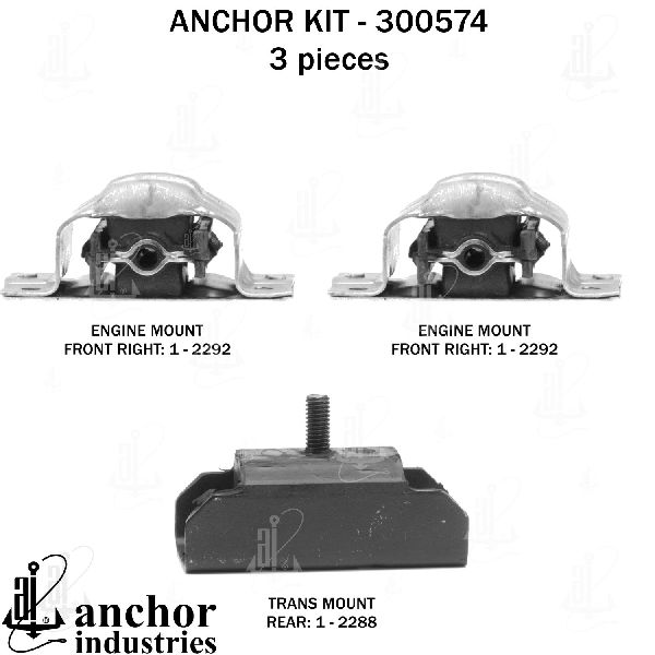 1975-1977 Pontiac Grand Prix Engine Mount Kit (Anchor)