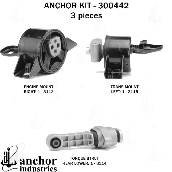 2004-2017 Chevrolet Aveo Engine Mount Kit (Anchor)