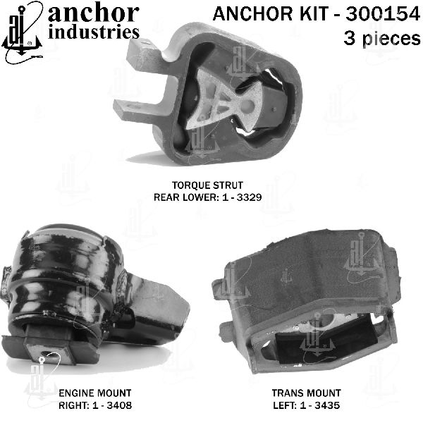 2013-2020 Lincoln MKZ Engine Mount Kit (Anchor)