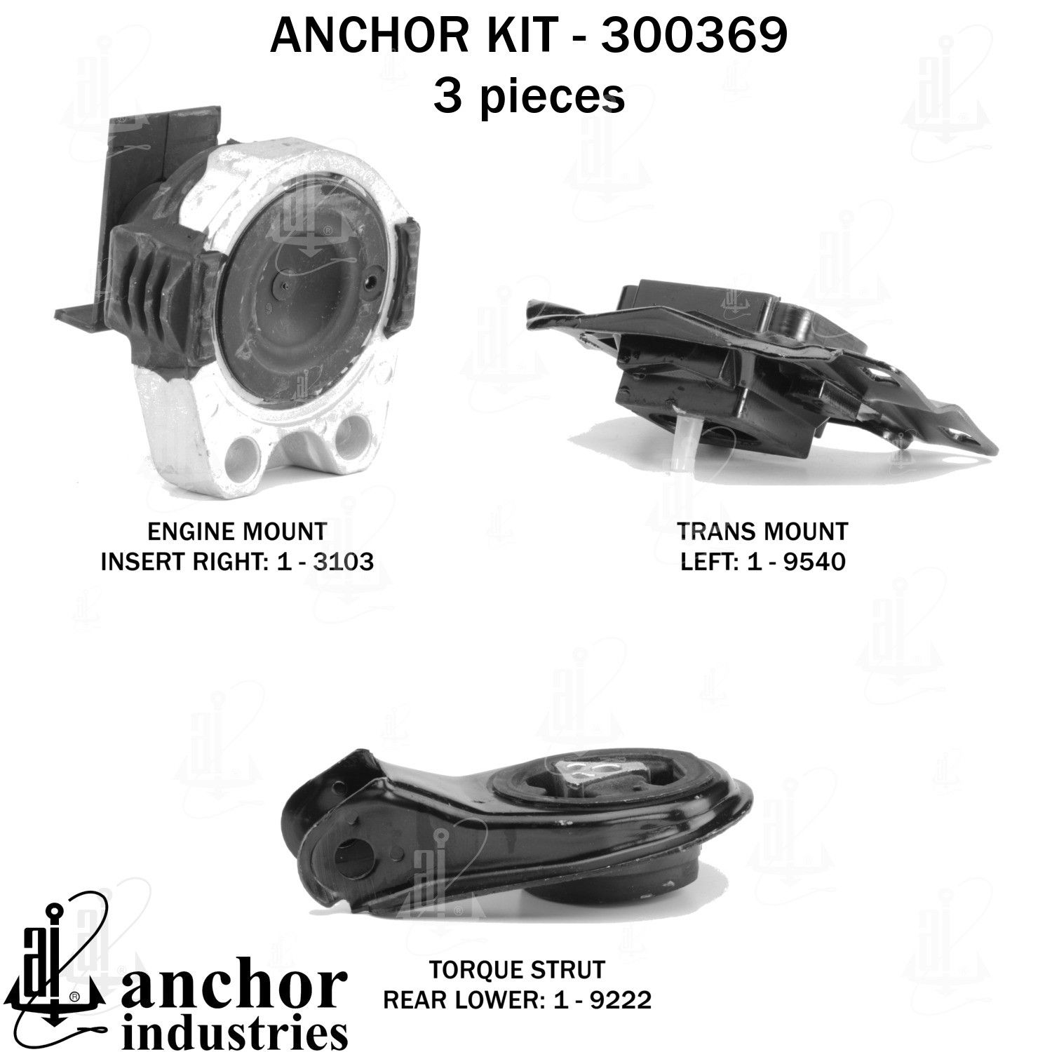 2013, 2012, 2011, 2010 Mazda 3 Engine Mount Kit