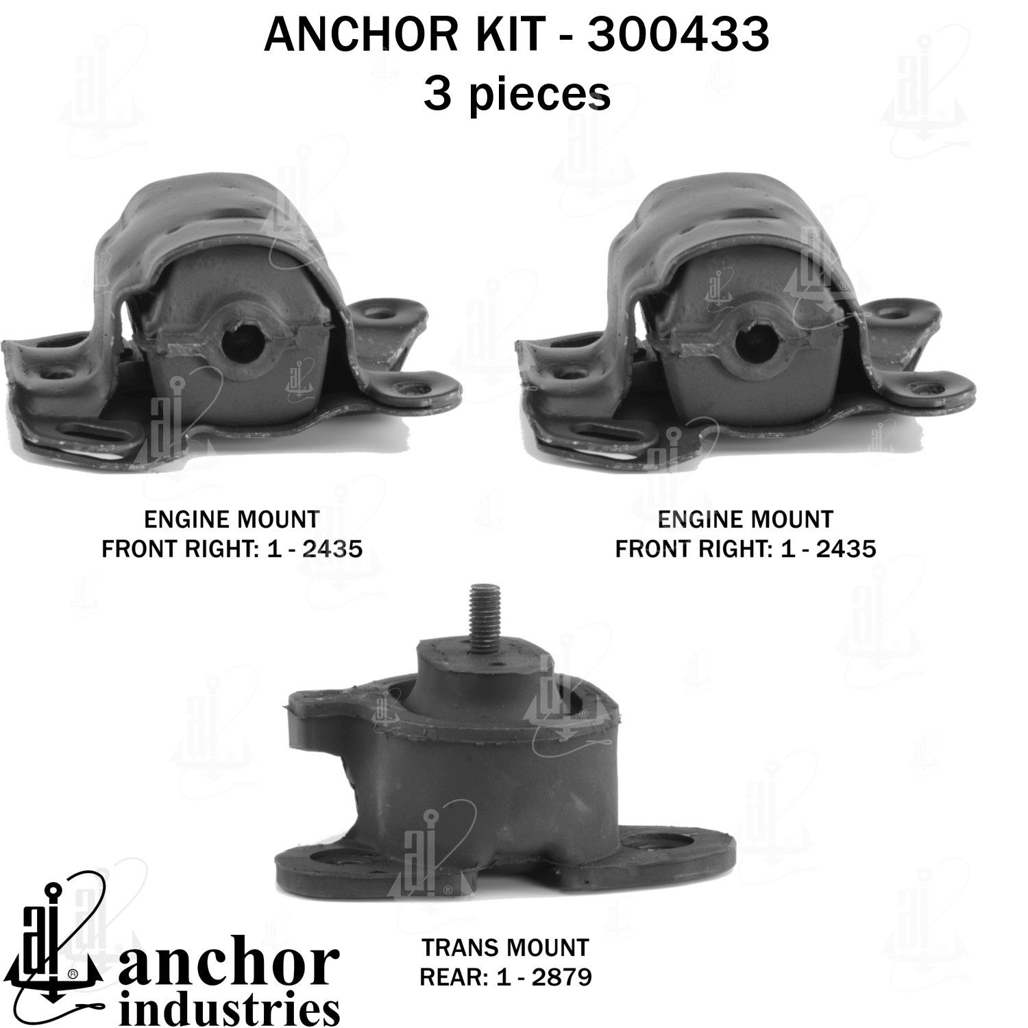 2005, 2004, 2003, 2002, 2001, 2000, 1999, 1998, 1997, 1996, 1995, 1994 Chevrolet Astro Engine Mount Kit