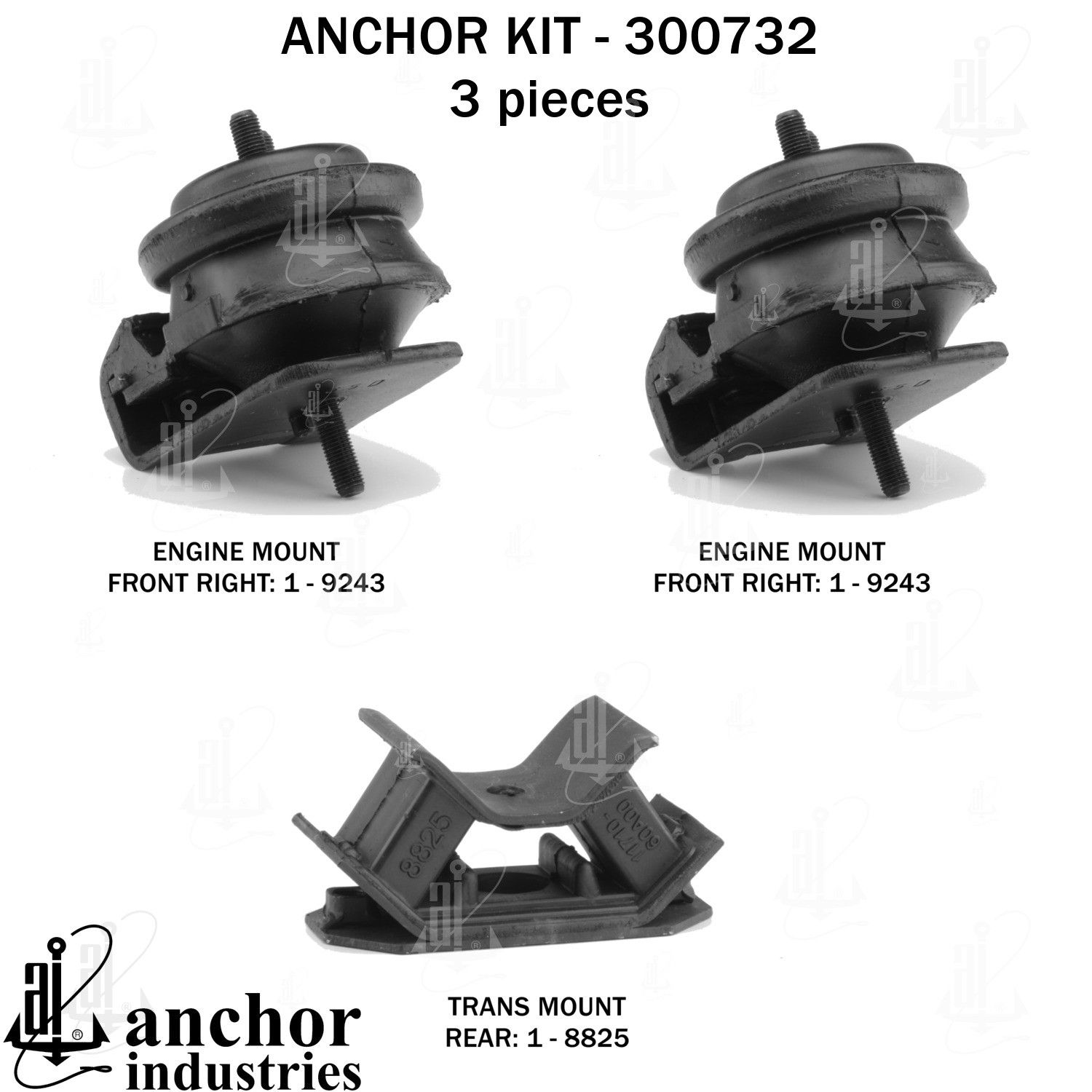 2003, 2002, 2001, 2000, 1999 Chevrolet Tracker Engine Mount Kit