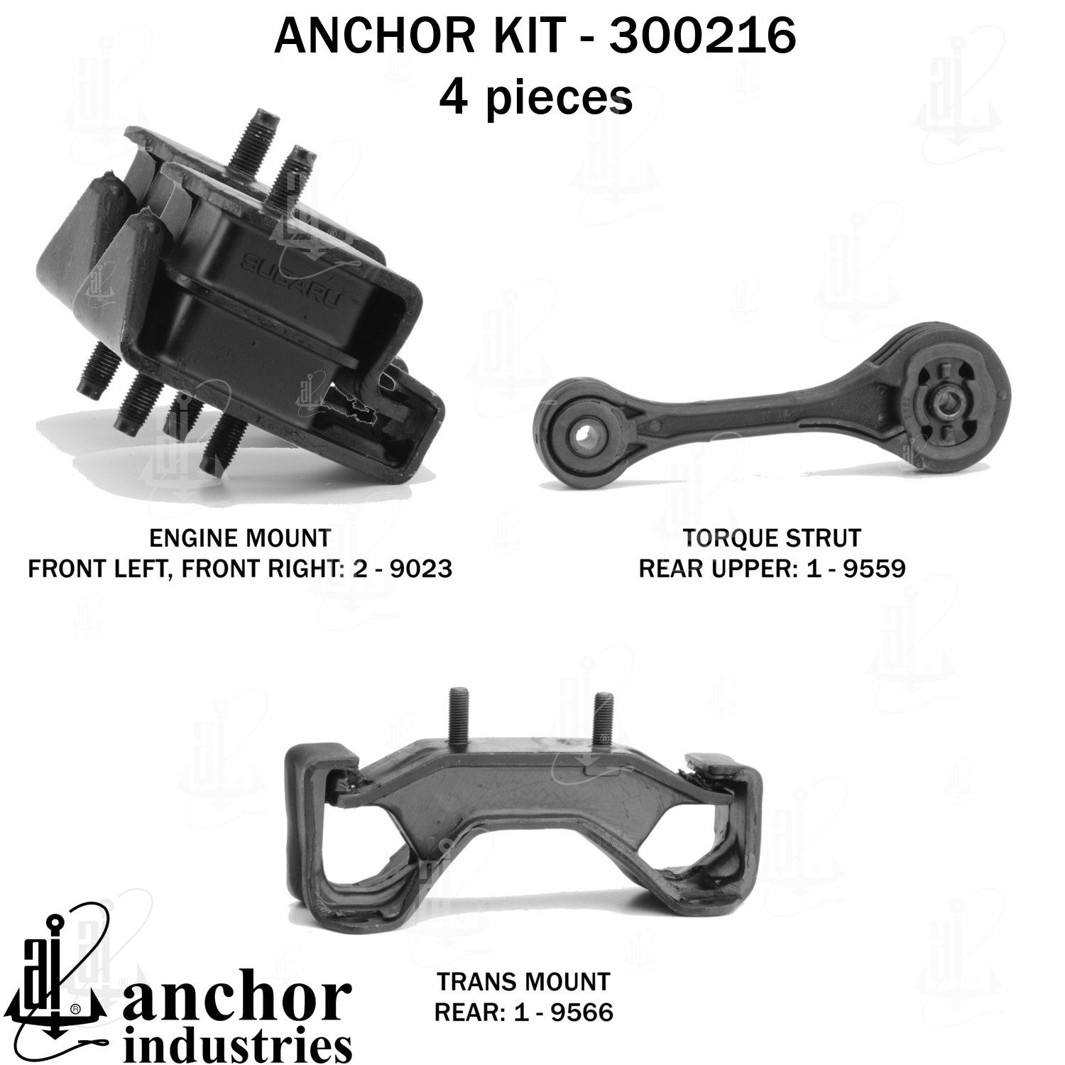 2016, 2015, 2014, 2013, 2012 Subaru WRX Engine Mount Kit