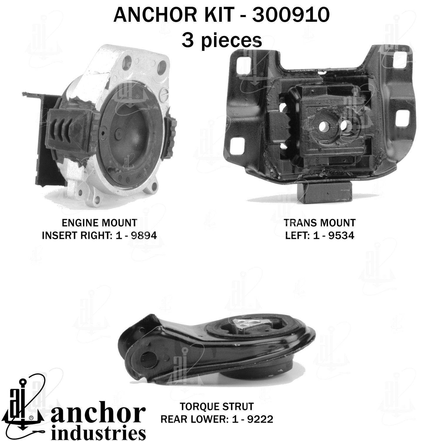 2013, 2012, 2011, 2010 Mazda 3 Engine Mount Kit