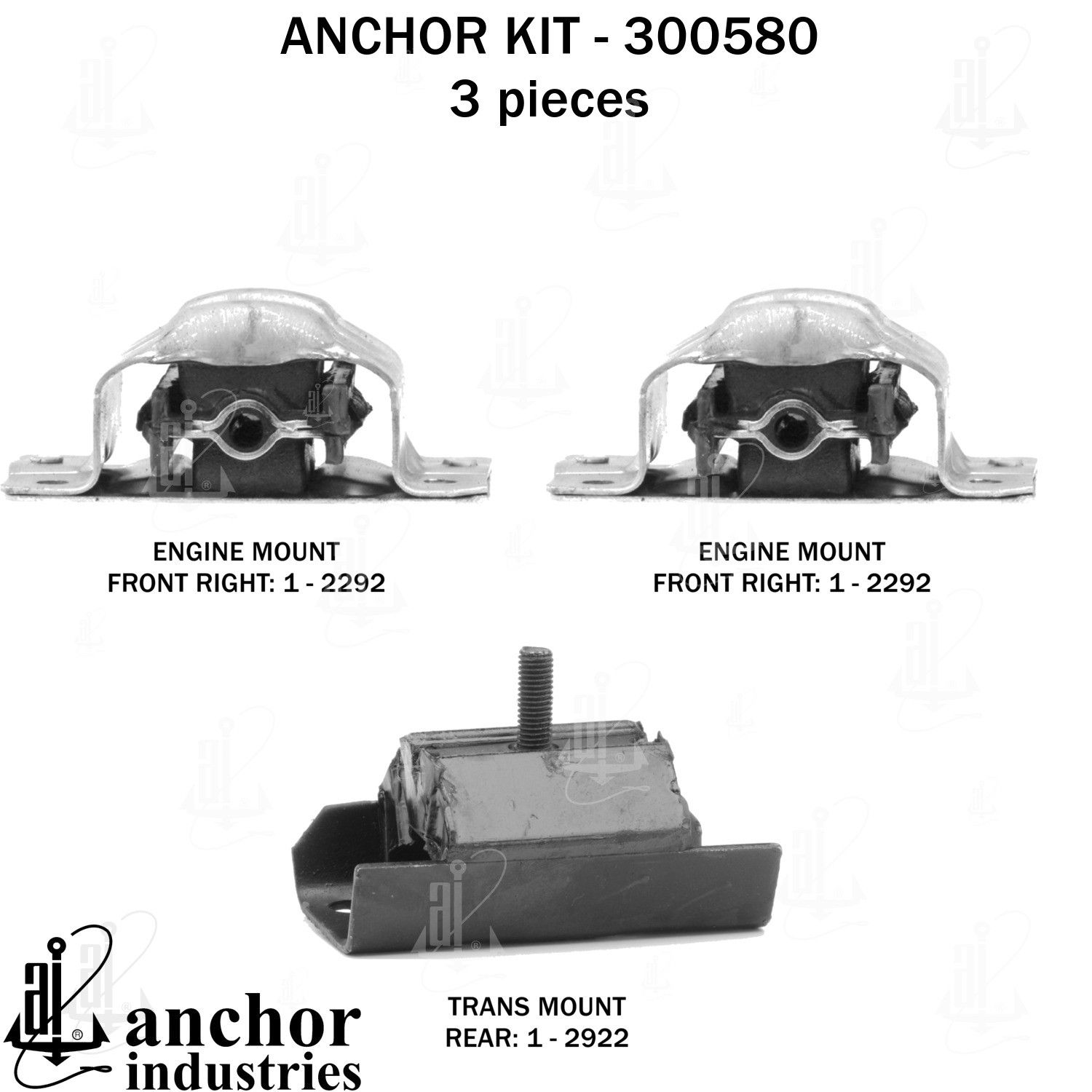 1999, 1998, 1997, 1996, 1995, 1994, 1993, 1992, 1991 GMC P3500 Engine Mount Kit
