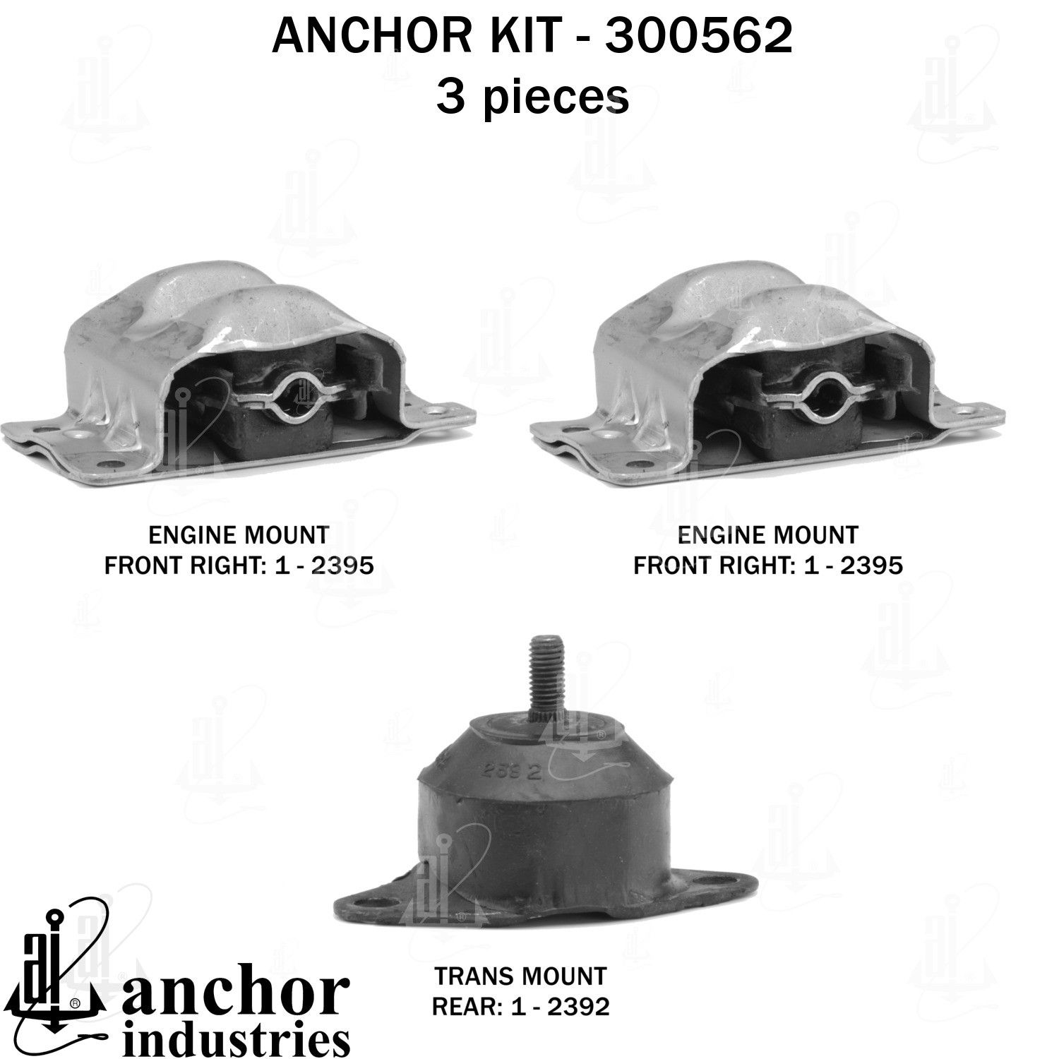 1990, 1989, 1988, 1987, 1986, 1985, 1984, 1983, 1982, 1981 GMC P3500 Engine Mount Kit