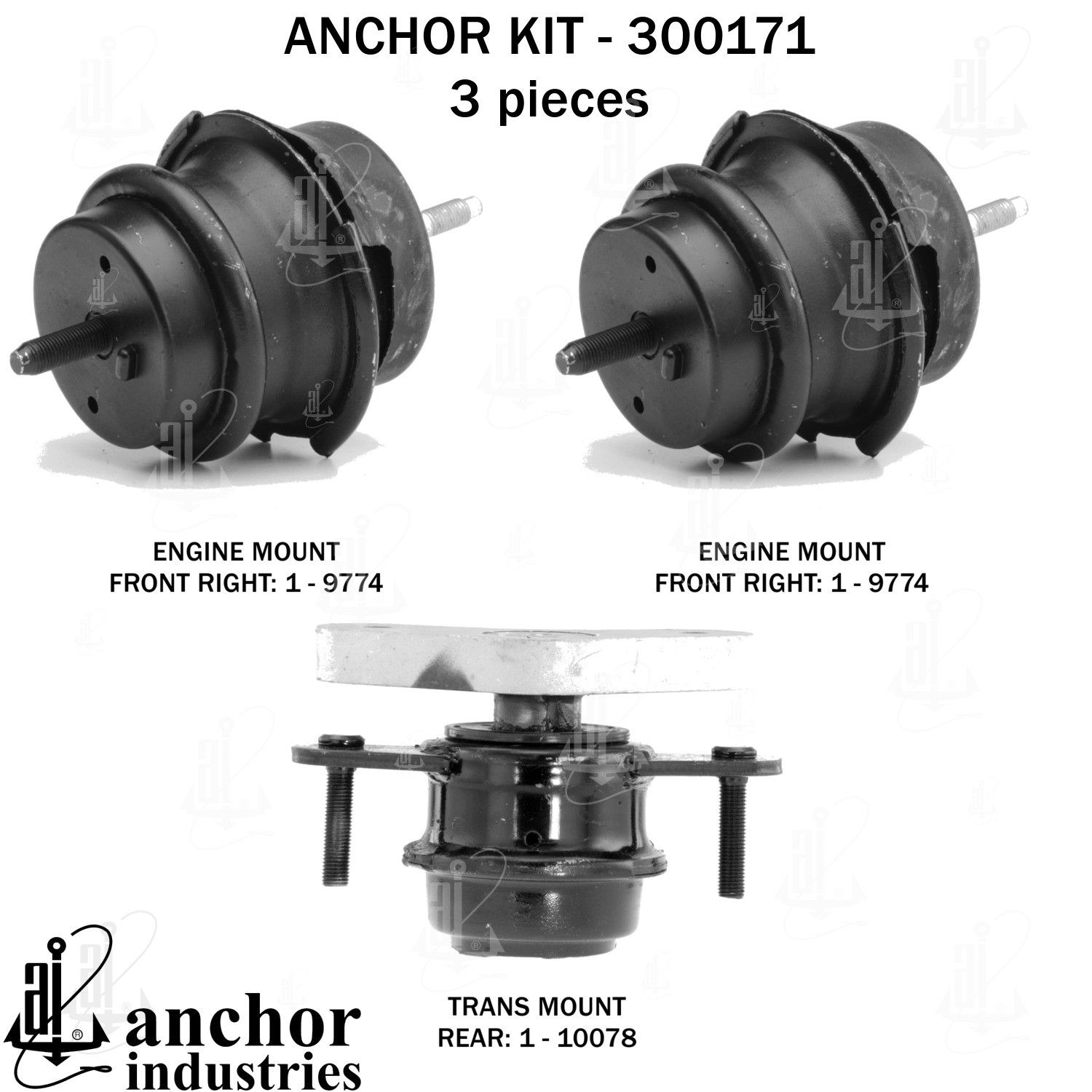 2012, 2011, 2010, 2009, 2008 INFINITI EX35 Engine Mount Kit