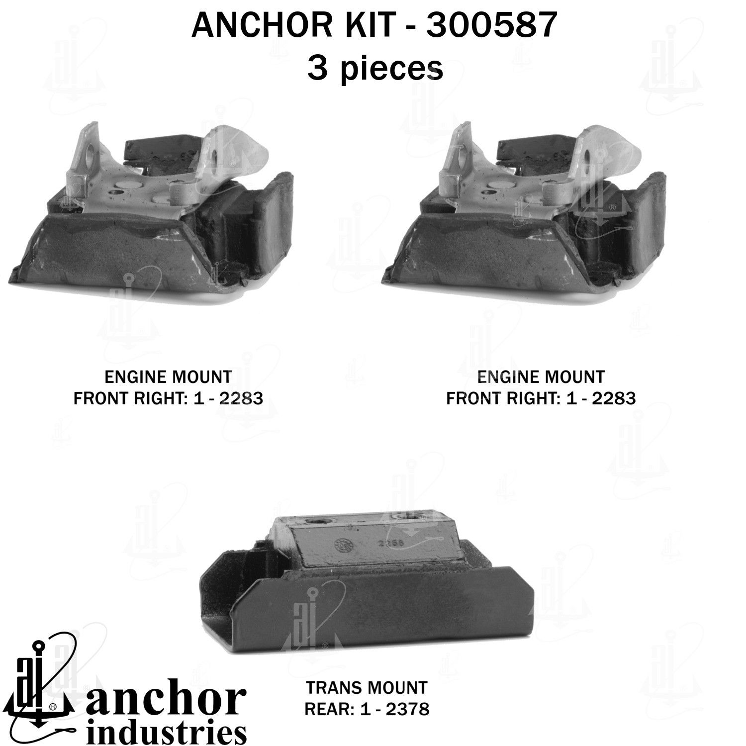 1972, 1971, 1970, 1969, 1968, 1967, 1966 Chevrolet Caprice Air Engine Mount Kit