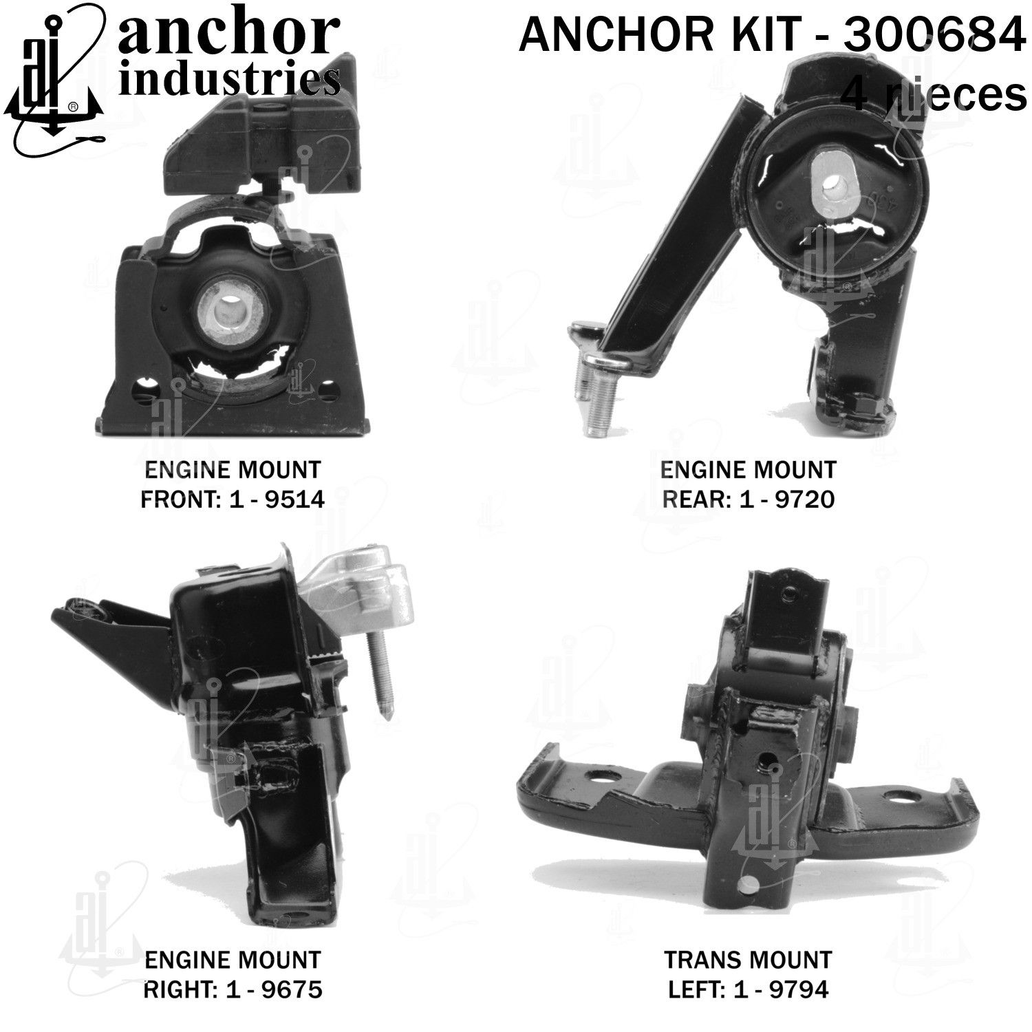 2015, 2014, 2013, 2012, 2011, 2010 Toyota Prius Engine Mount Kit
