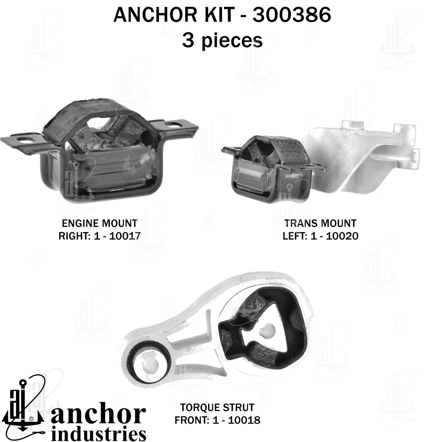2015, 2014, 2013, 2012, 2011, 2010, 2009, 2008 Smart Fortwo Engine Mount Kit