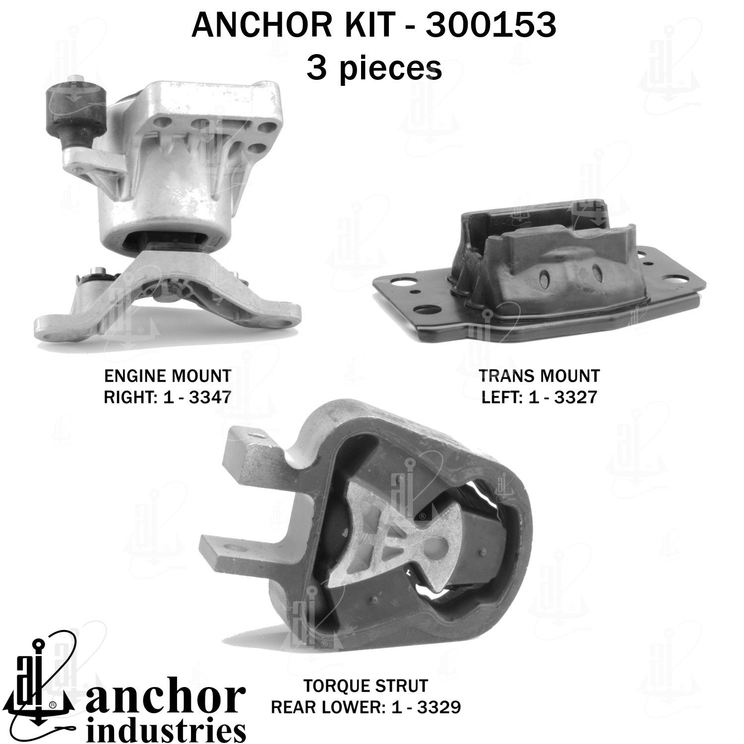 2020, 2019, 2018, 2017, 2016, 2015, 2014, 2013 Ford Fusion Engine Mount Kit