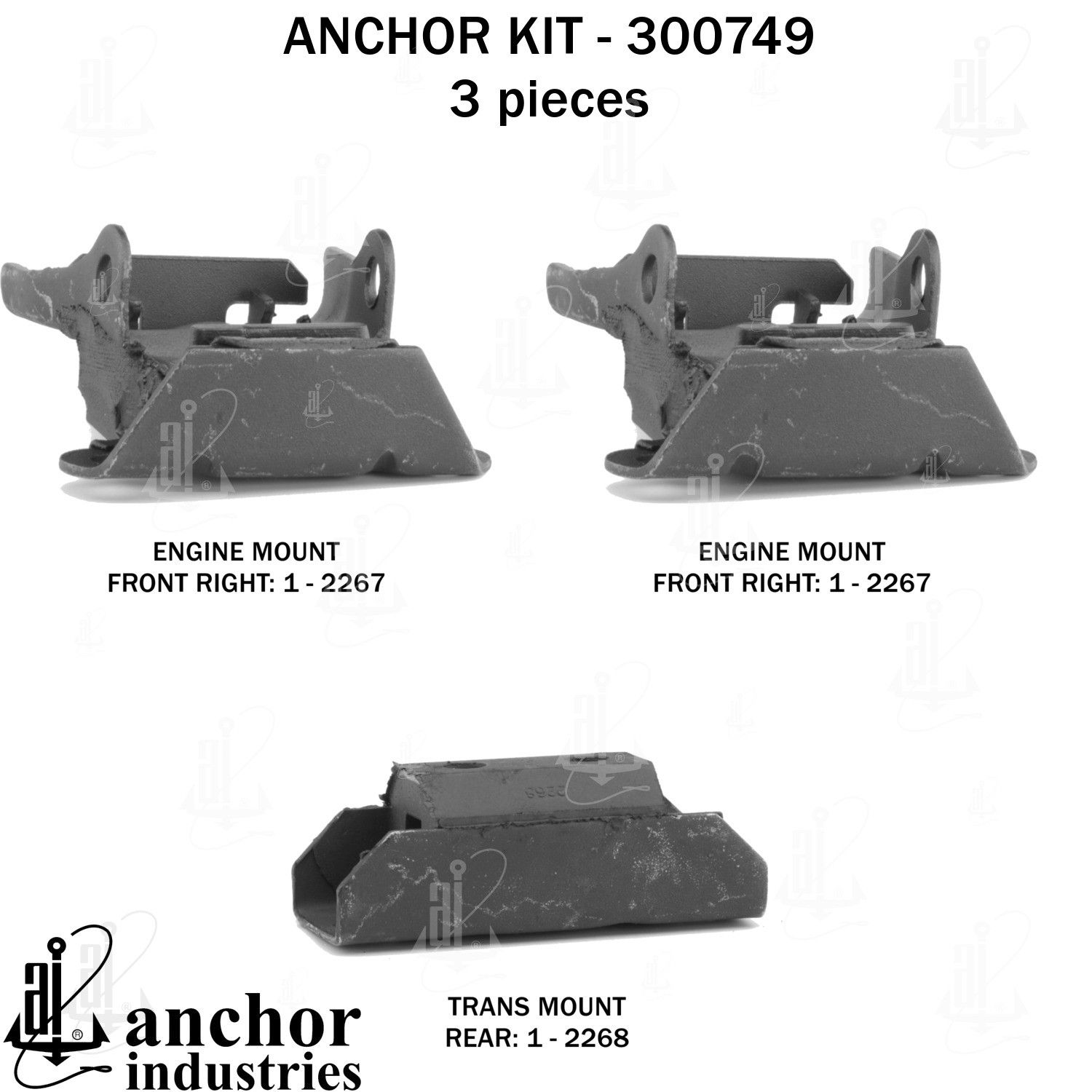 1969, 1968, 1967, 1966 Chevrolet Caprice Air Engine Mount Kit