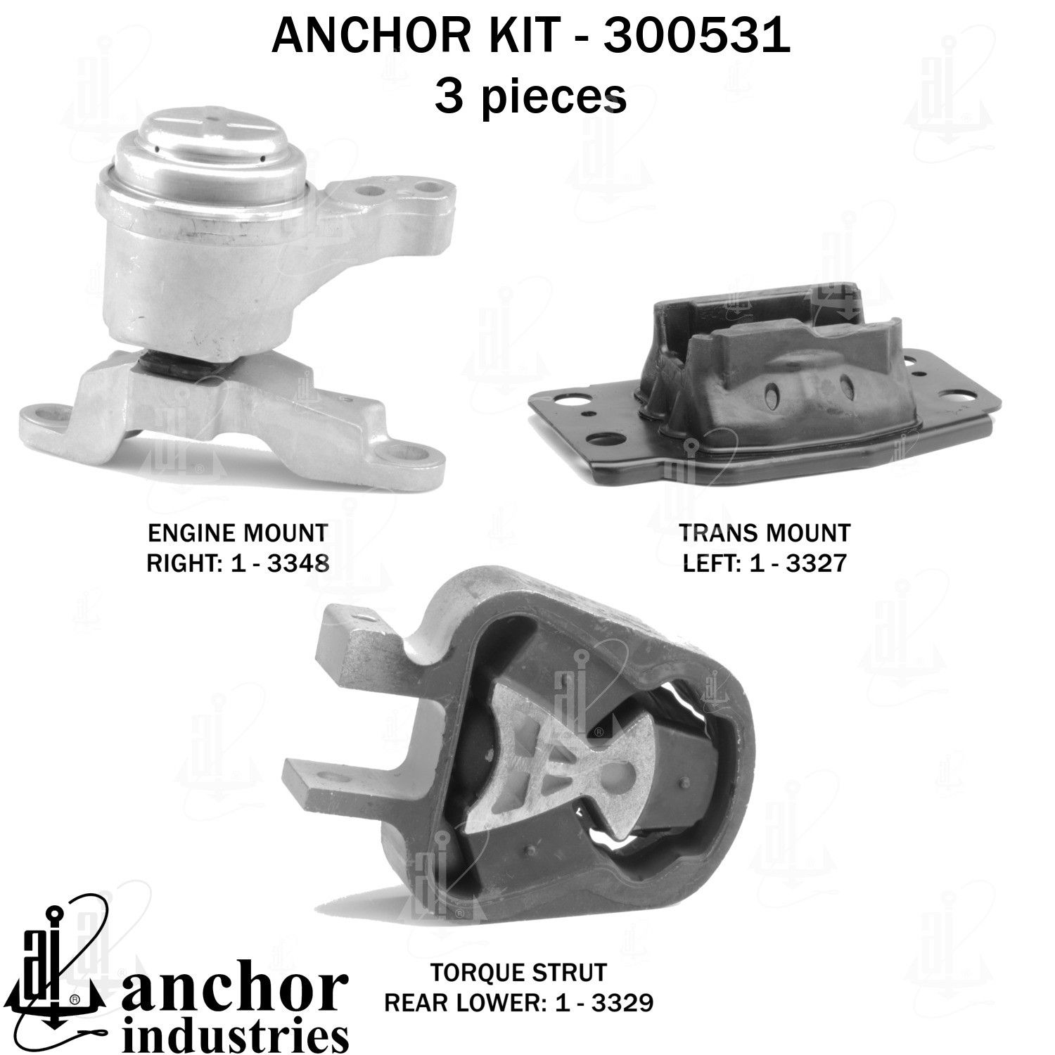 2020, 2019, 2018, 2017, 2016, 2015, 2014, 2013 Ford Fusion Engine Mount Kit