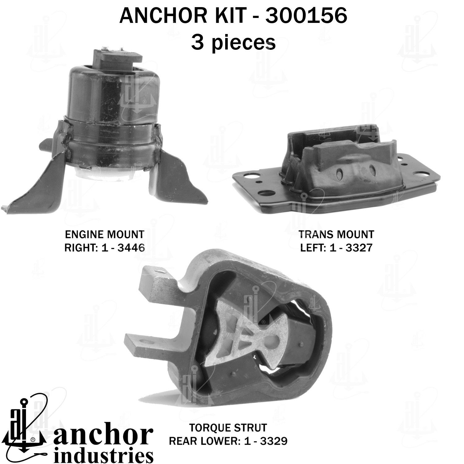 2023, 2022, 2021, 2020, 2019, 2018, 2017, 2016, 2015 Ford Edge Engine Mount Kit
