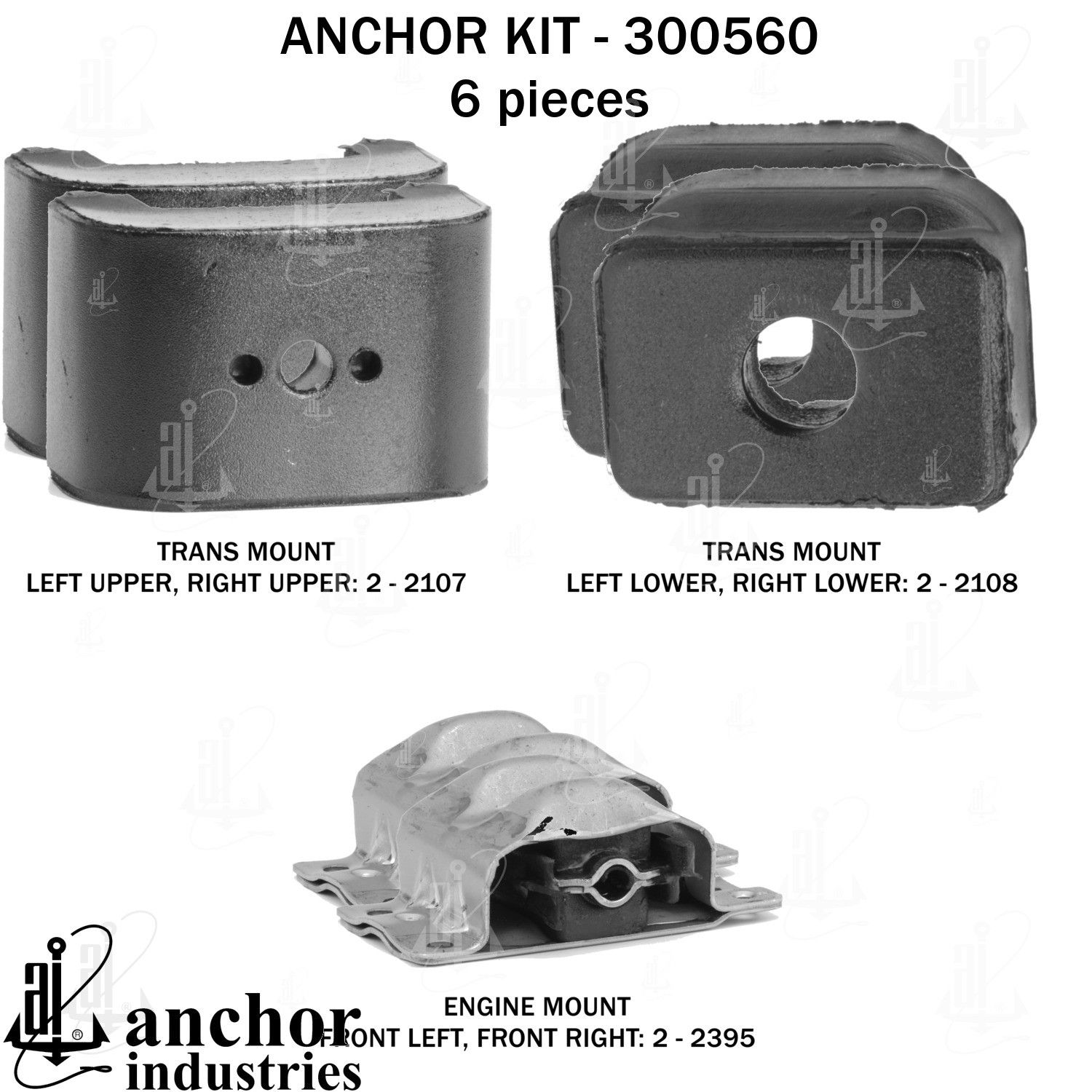 1984, 1983, 1982, 1981, 1980, 1979, 1978, 1977, 1976, 1975, 1974, 1973 GMC Jimmy Engine Mount Kit