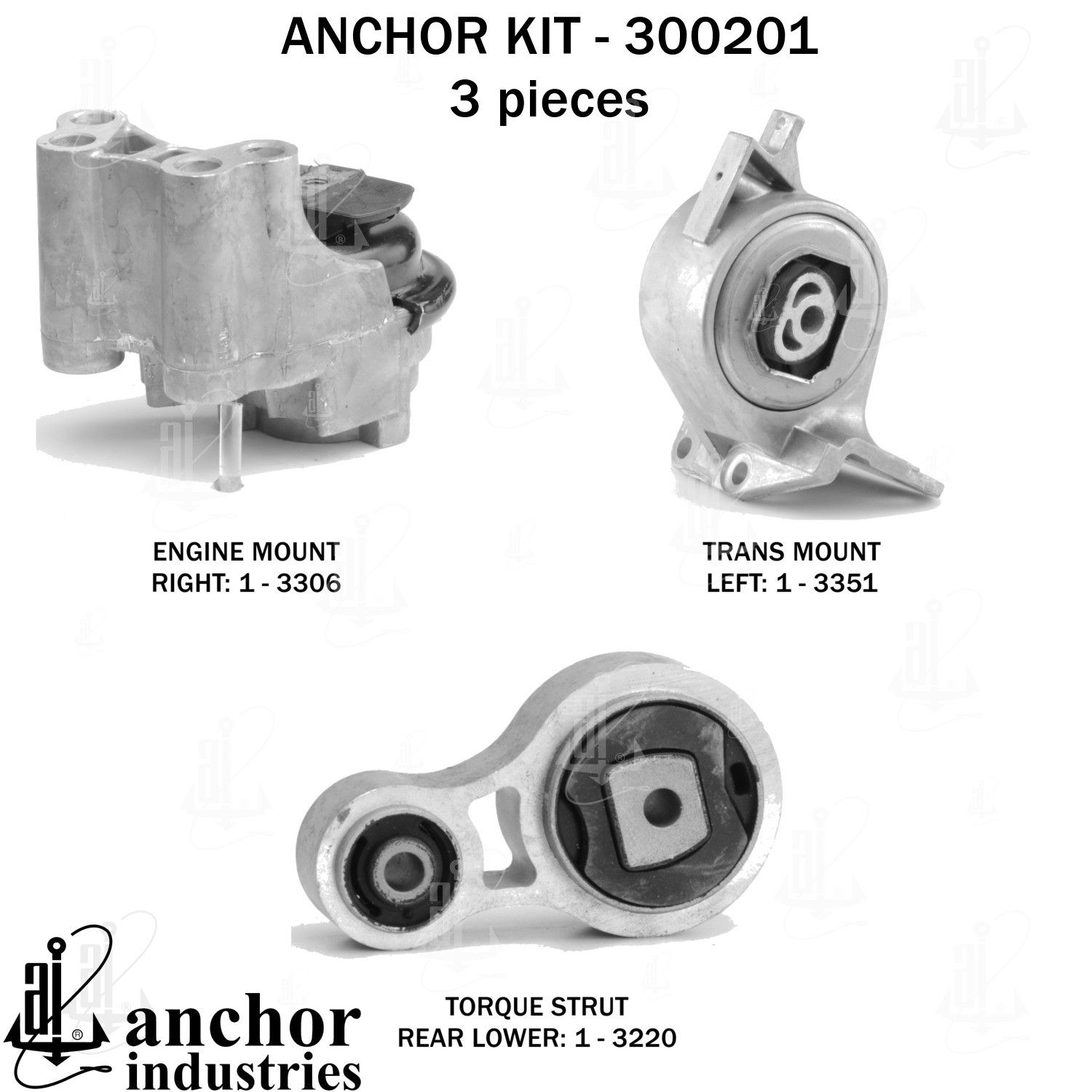 2012, 2011, 2010 Ford Fusion Engine Mount Kit