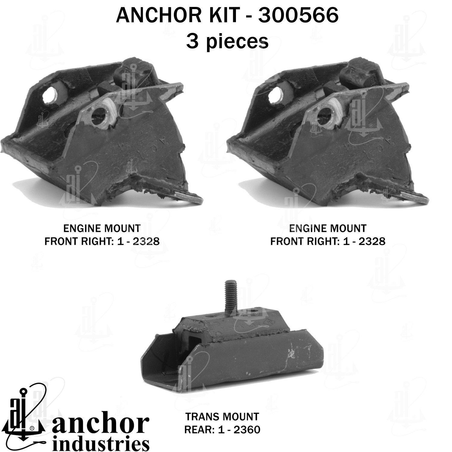 1990, 1989, 1988, 1987, 1986, 1985, 1984, 1983, 1982, 1981, 1980 Chevrolet Caprice Engine Mount Kit