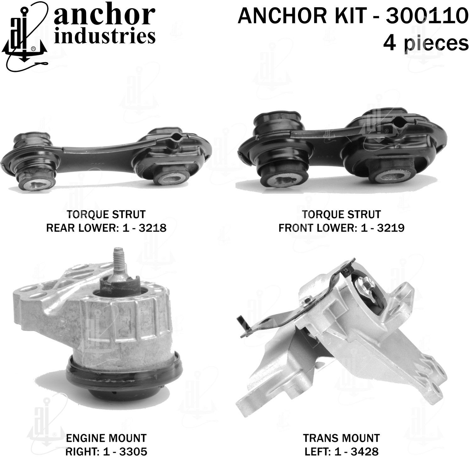 2018, 2017, 2016, 2015, 2014, 2013, 2012, 2011, 2010 Ford Taurus Engine Mount Kit