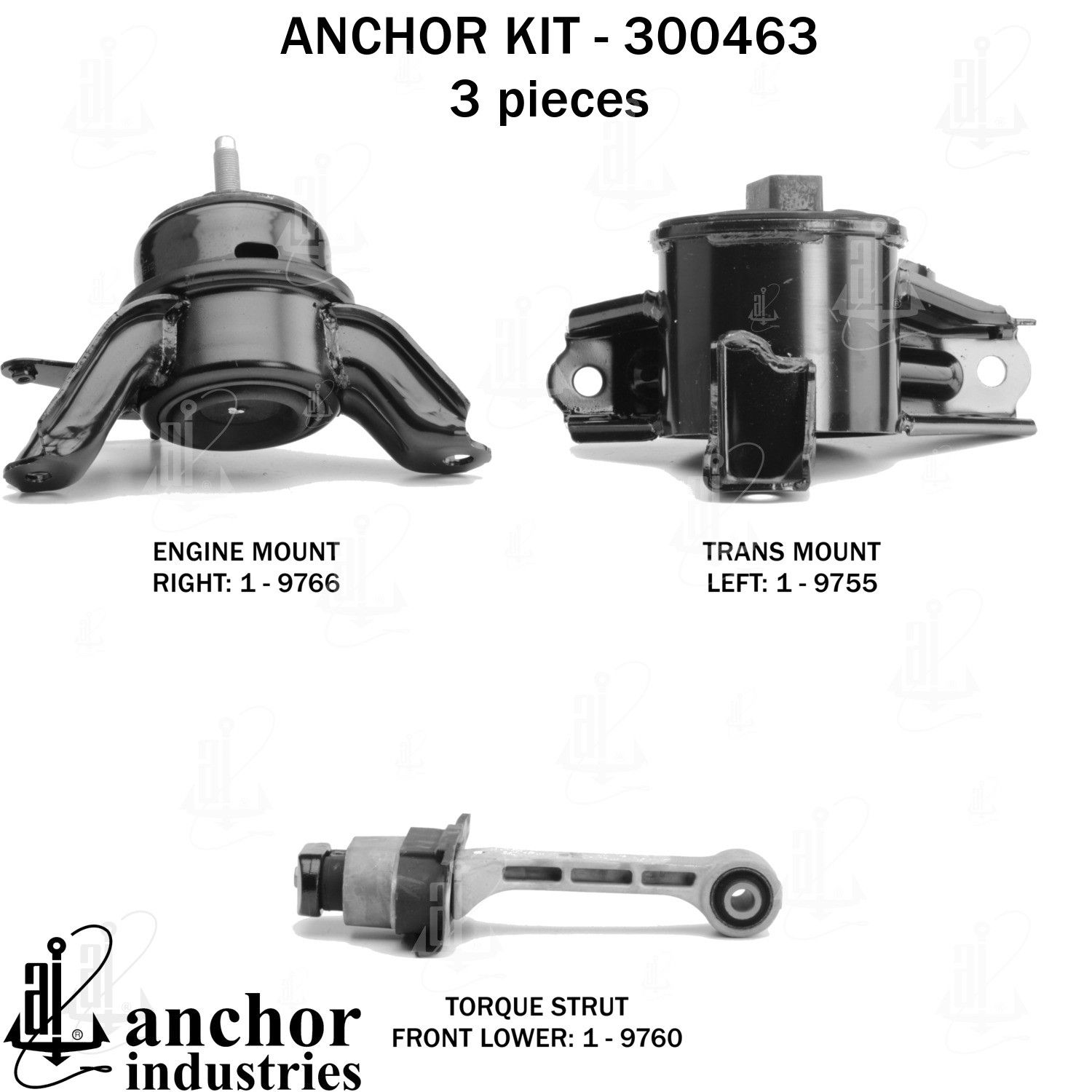 2016, 2015, 2014, 2013, 2012, 2011 Kia Optima Engine Mount Kit