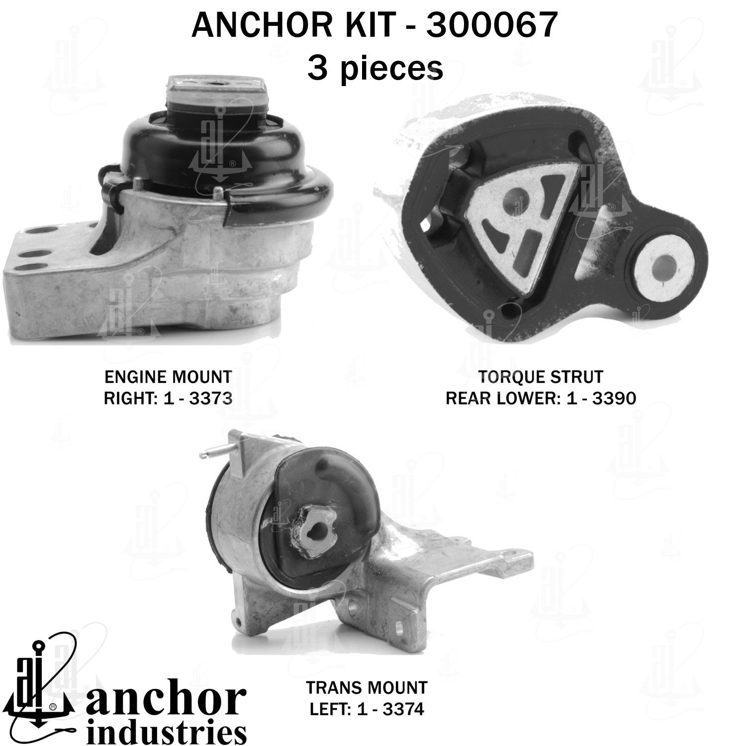 2017, 2016, 2015, 2014, 2013 Ford Taurus Service Police Sedan Engine Mount Kit
